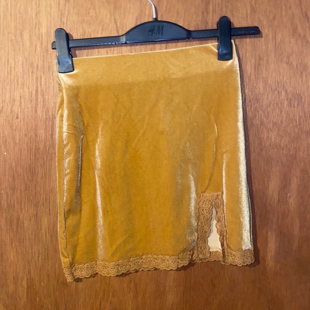 Suede mini skirt